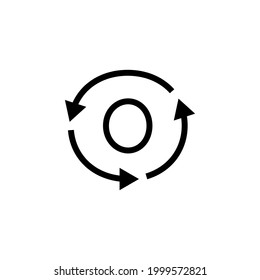 o letter recycle logo vector icon illustration