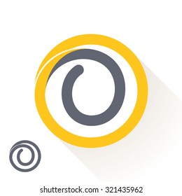 O letter with round line logo. Abstract trendy letter multicolored vector design template elements for your application or corporate identity.
