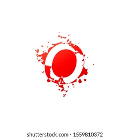 O Letter Splatter logo.  Abstract Design concept blood splash  with hidden letter O logo icon for initial, company identity and more brands.