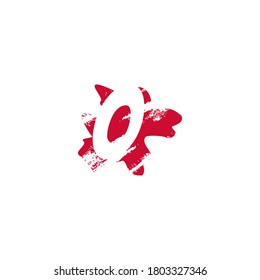 O Letter Splatter Negative Space logo Icon. Hidden space letter on ink splash shape design.