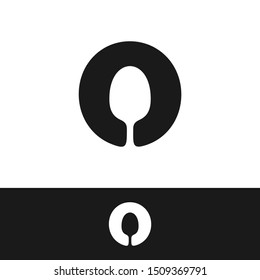 O Letter Spoon Logo Design Template Inspiration, Vector Illustration.
