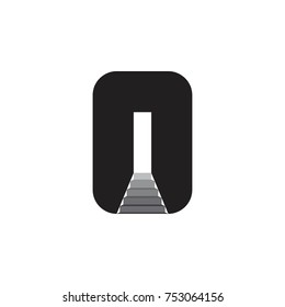 O letter with up stair logo design vector