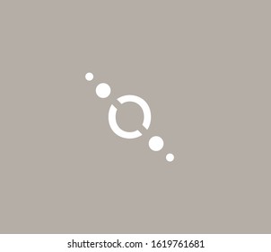 O letter symbol Logo simple flat design minimalist dot circle