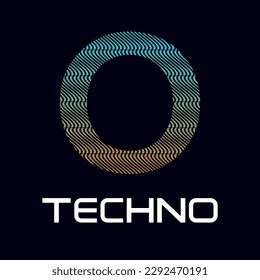 o Letter Techno Design Template Illustration