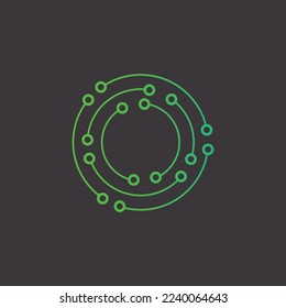 Modelo de logotipo de la tecnología de letras O Estilo vector para descarga gratuita.