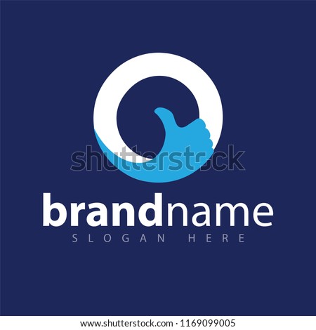 O letter with thumb logo icon vector template