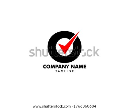 O Letter Tick Logo Icon Vector template