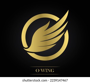 O Letter Transportation Logo Design. Initial Flying Wing O Letter Logo. Letter O logotype and wings Concept stock illustration