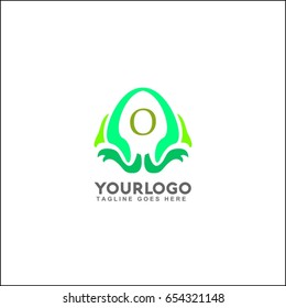 O letter tree logo. Root of the tree vector illustration. People logo, family logo, green eco logo,Vector identity template