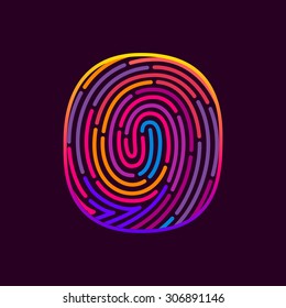 O letter Vector fingerprint design template elements. 