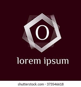 O letter vector geometric logo template (sign, symbol, emblem, ornament)