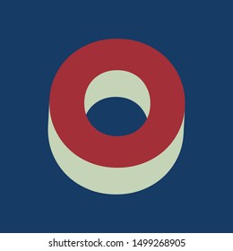 O letter vector illustration. Blue background
