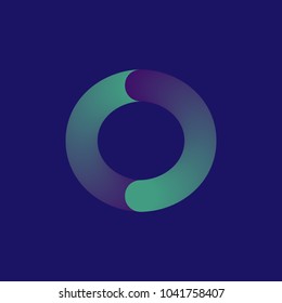 O letter vector illustration. Isolated on a dark blue background