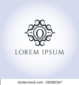 O letter vector logo template (sign, symbol, emblem, ornament)