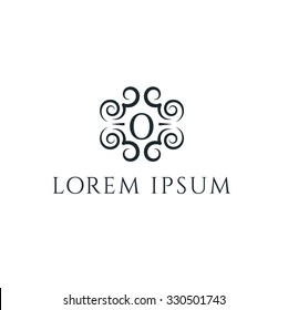 O letter vector logo template (sign, symbol, emblem, ornament)