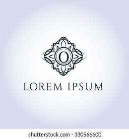 O letter vector logo template (sign, symbol, emblem, ornament)
