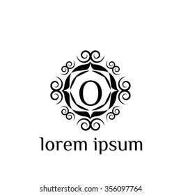 O letter vector logo template (sign, symbol, emblem, ornament)