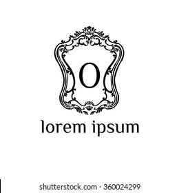 O letter vector logo template (sign, symbol, emblem, ornament)