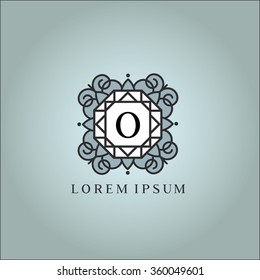 O letter vector logo template (sign, symbol, emblem, ornament)
