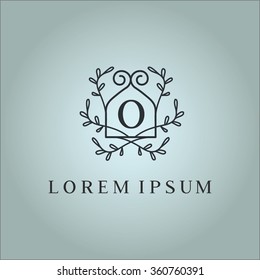 O letter vector logo template (sign, symbol, emblem, ornament)