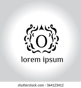 O letter vector logo template (sign, symbol, emblem, ornament)
