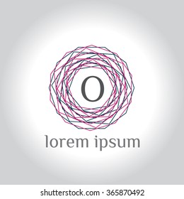 O letter vector logo template (sign, symbol, emblem, ornament)