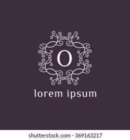 O letter vector logo template (sign, symbol, emblem, ornament)