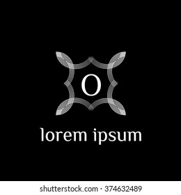 O letter vector logo template (sign, symbol, emblem, ornament)