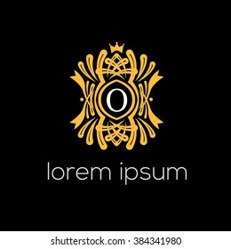 O letter vector logo template (sign, symbol, emblem, ornament)