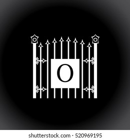 O letter vintage fence vector logo design template. Vintage Luxury Gate Logo