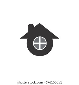 o letter with window and roof logo