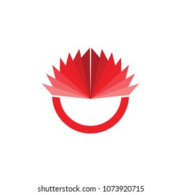 O letter with wing logo design vector