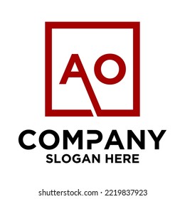 A O lettering with square design vector template