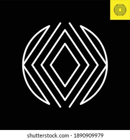 O Lettermark monogram round logo design in vintage art deco style. Vector logo in Eps 8.
