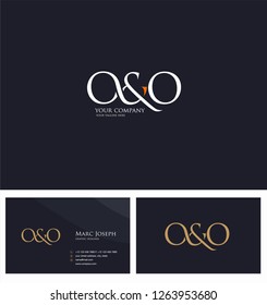 O & O letters Joint logo icon and Business card vector template.