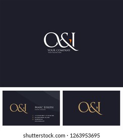 O & I letters Joint logo icon and Business card vector template.