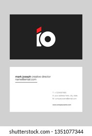 I & O letters Joint logo icon with business card vector template.
