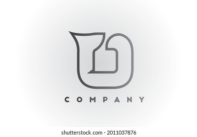 Icono de la letra del alfabeto de gradiente blanco gris de línea O con fondo blanco. Diseño creativo para empresas y plantillas