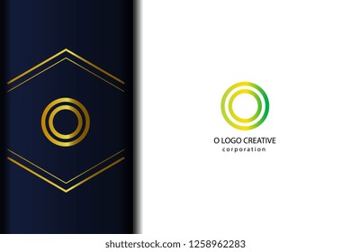 o line lowercase green yellow gold design of alphabet letter with gradient color suitable as a logo for a company or business slogan - Vector