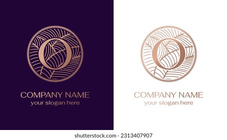 The O logo in a beautiful round leaf frame. Letter O logo template elements. personal monogram. Vector elegant logo. letter o logo design letter o luxury