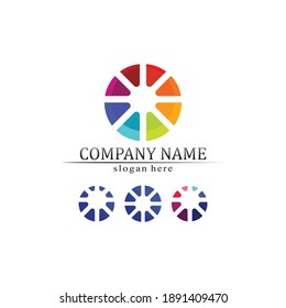 O logo Business Technology circle logo and symbols Vector Design Graphic