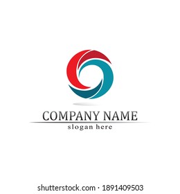 O logo Business Technology circle logo and symbols Vector Design Graphic