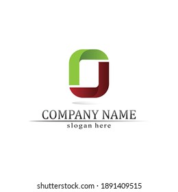 O logo Business Technology circle logo and symbols Vector Design Graphic
