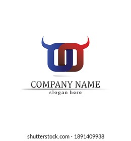 O logo Business Technology circle logo and symbols Vector Design Graphic horn evil 