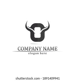 Logo de O Tecnología de negocios logotipo y símbolos Vector Diseño de cuerno gráfico maldad 