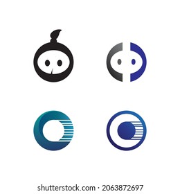 O logo Business Technology circle logo and symbols Vector Design Graphic