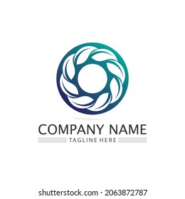Logotipo O logotipo de círculo Tecnología empresarial y símbolos Diseño vectorial Gráfico
