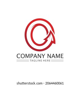 O Logo Business Technology Circle Logo und Symbole Vector Design Graphic