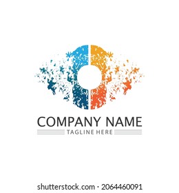 O logo Business Technology circle logo and symbols Vector Design Graphic