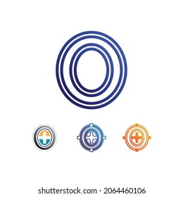 O logo Business Technology circle logo and symbols Vector Design Graphic